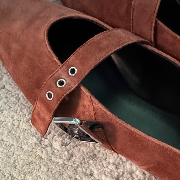 Vagabond Chestnut Suede Loafers with Buckle - Picture 3 of 7